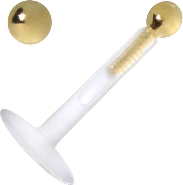 Bijouteria Piercing für Lippe/Tragus (Bioplast, Gold)