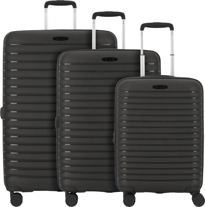 D&N Travel Line 4500 4 Rollen Kofferset 3-teilig mit Dehnfalte (205 l, XL (ab 115l))