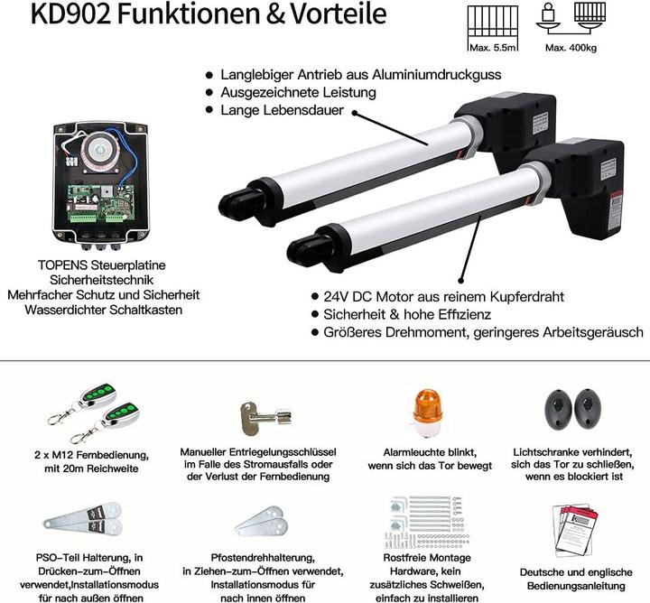 Produktbild Topens Torantrieb 2-Flügelig KD902