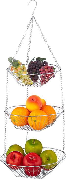 Immagine prodotto Relaxdays Portafrutta da appendere a 3 ripiani (28 x 28 x 73 cm)