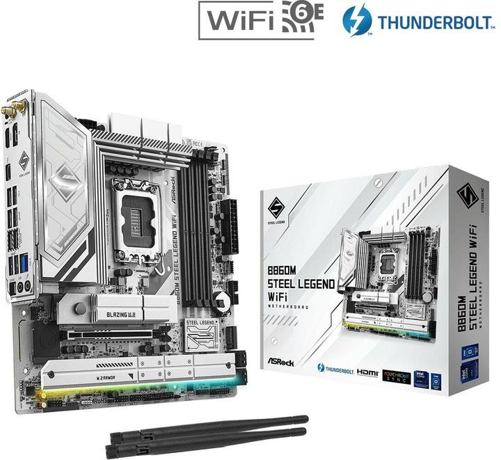 Image du produit AsRock B860M Steel Legend WiFi DDR5 Intel S retail (LGA 1851, Intel B860, mATX)
