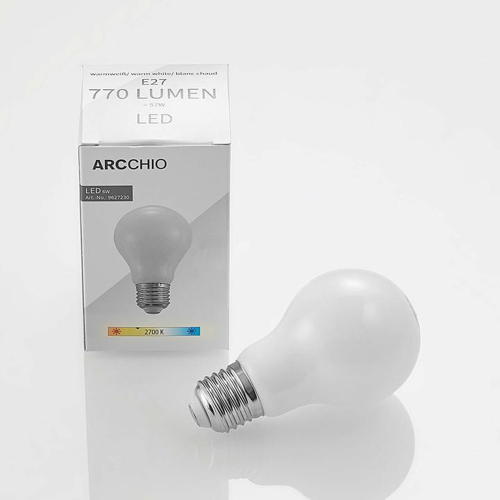 Produktbild Arcchio LED-Lampe E27 6W 2.700K dimmbar, opal (E27, 6 W, 770 lm, 1 x, E)