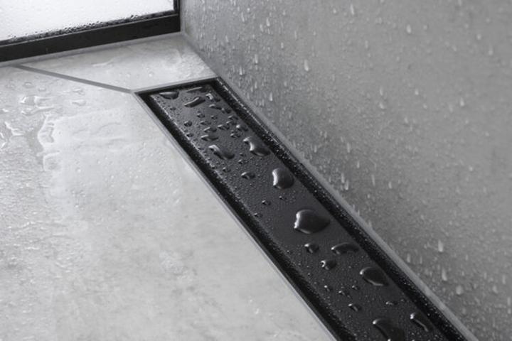 Actual product image hansgrohe Shower channel RainDrain Match, with height-adjustable frame 800 mm, matt black (800 mm)