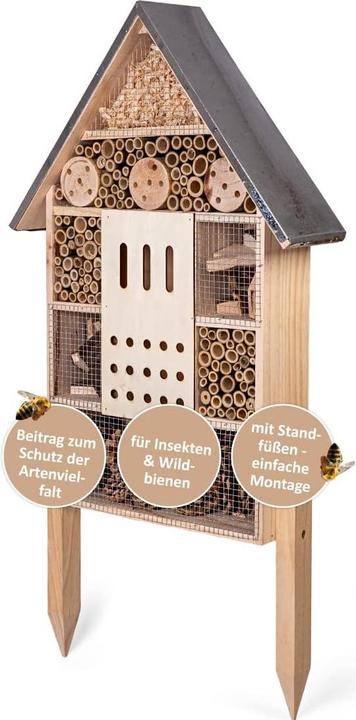 Produktbild NoName Insektenhotel XXL stehend mit Erdspiess (Florfliegen, Marienkäfer, Wildbienen)