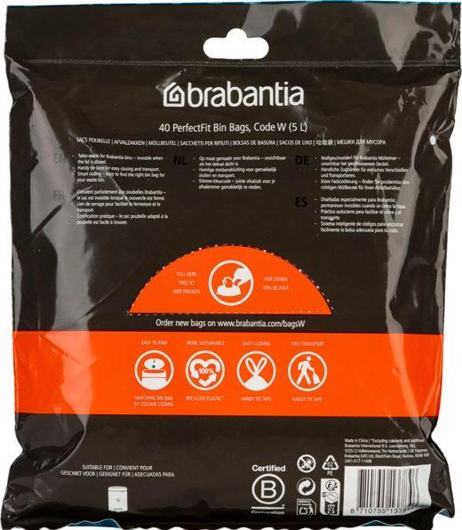 Productafbeelding Brabantia PerfectFit Tassen (40 x, 5 l)