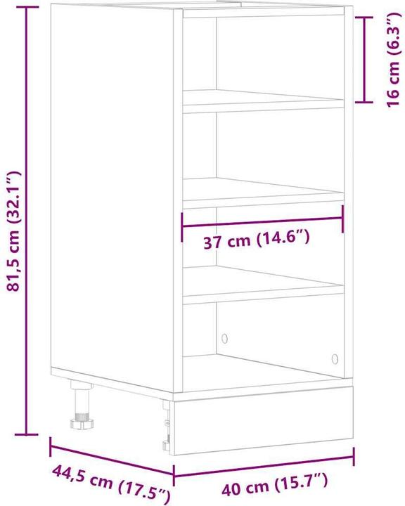 Produktbild VidaXL Unterschrank Räuchereiche 40x44,5x81,5 cm Holzwerkstoff Küchenschrank