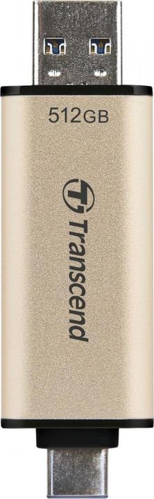 Immagine prodotto Transcend JetFlash 930C chiavetta USB da 512 GB USB Type-A / USB Type-C 3.2 Gen 1 (3.1 Gen 1) Oro (512 GB, USB-A, USB-C)