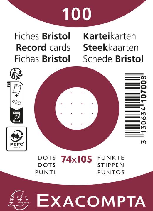 Immagine prodotto Exacompta Schede di valutazione (74 x 105 mm, 205 g/m², 100 x)