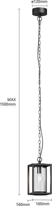 Produktbild Lucande Ferda Aussen Pendelleuchte Graphite (E27, IP44)