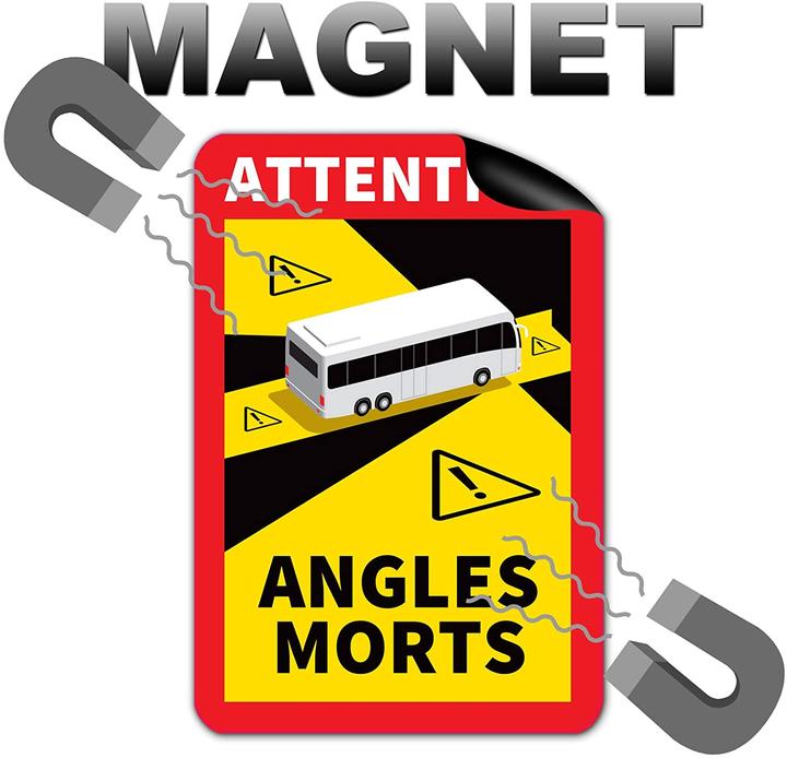 Produktbild Strobo 12 Stück Attention Angle Morts Magnetschilder 25 x 17 cm Magnet, Frankreich
