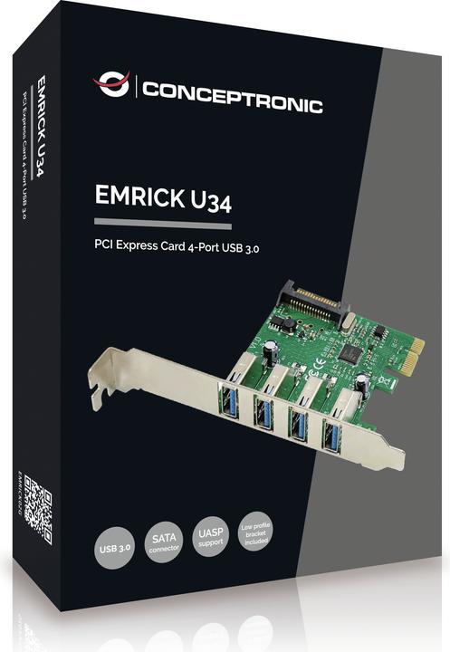 Produktbild Conceptronic 4-Port-USB-3.0 PCI-Express-Karte