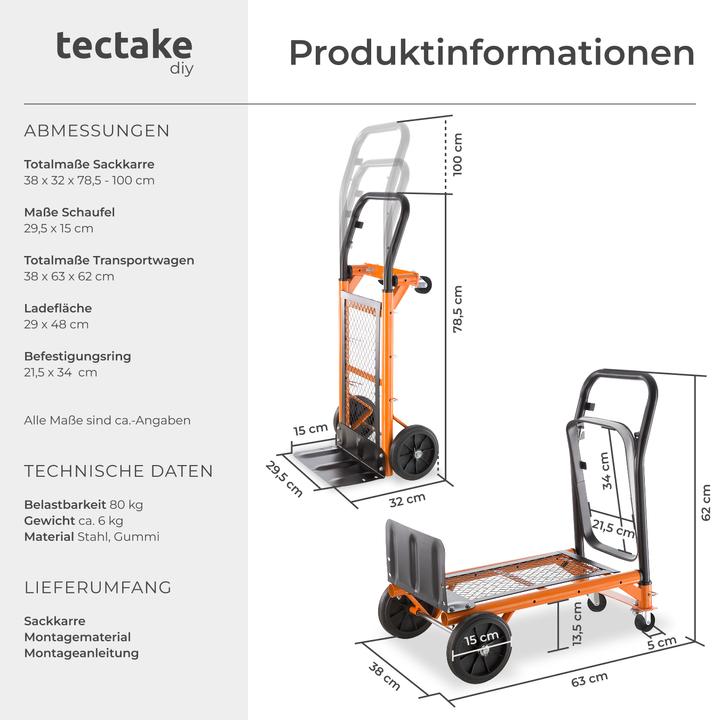 Produktbild tectake Universal Sackkarre (80 kg)