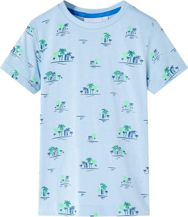 VidaXL Kinder-T-Shirt Hellblau 140,Material: 100 % Baumwolle,Farbe (140)