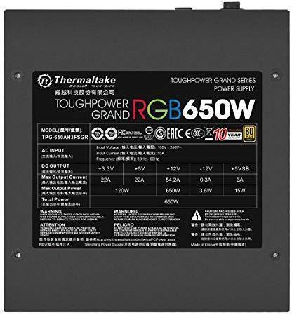 Actual product image Thermaltake Toughpower Grand RGB 650W Power Supply (PS-TPG-0650FPCGEU-S) (650 W)