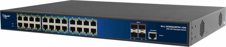 Produktbild Allnet Switch full managed 24 Port Gigabit 370W / 24x PoE+ / 4x SFP+ 10G / 19 / ALL-SG8628PM-10G (24 Ports)