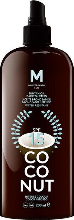 Mediterraneo Sun COCONUT suntan oil dark tanning SPF15 200 ml (Sonnenöl, SPF 15, 200 ml)