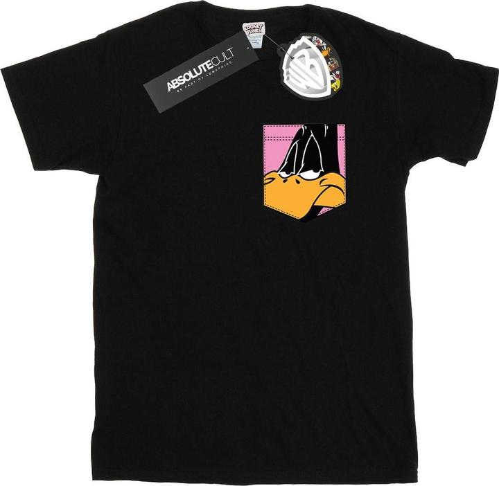 Looney Tunes Daffy Duck Face Faux Pocket TShirt (M)