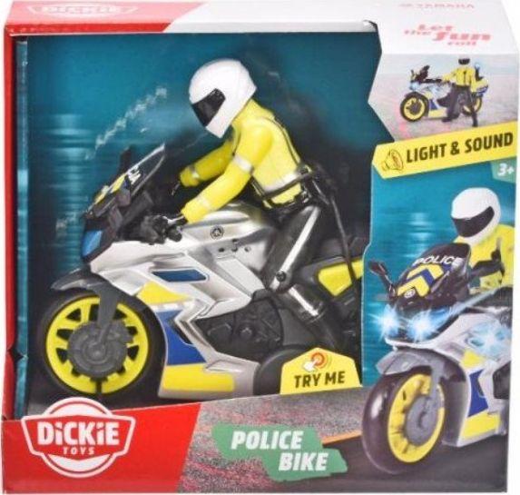 Produktbild Dickie Spielzeug-Polizeimotorrad 17 cm mit Figur Licht- und Soundeffekte