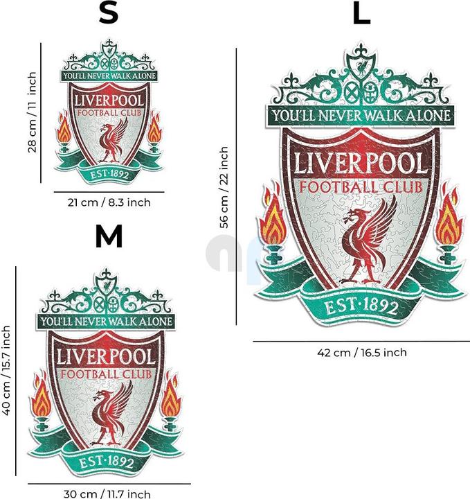 Actual product image Iconic Liverpool FC - Logo - Wooden Puzzle Size L (500 pieces) (500 pieces)