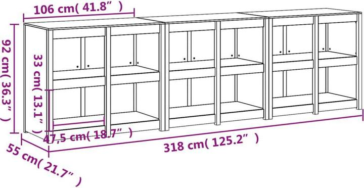 Produktbild VidaXL Outdoor-Küchenschränke 3 Stk. Massivholz