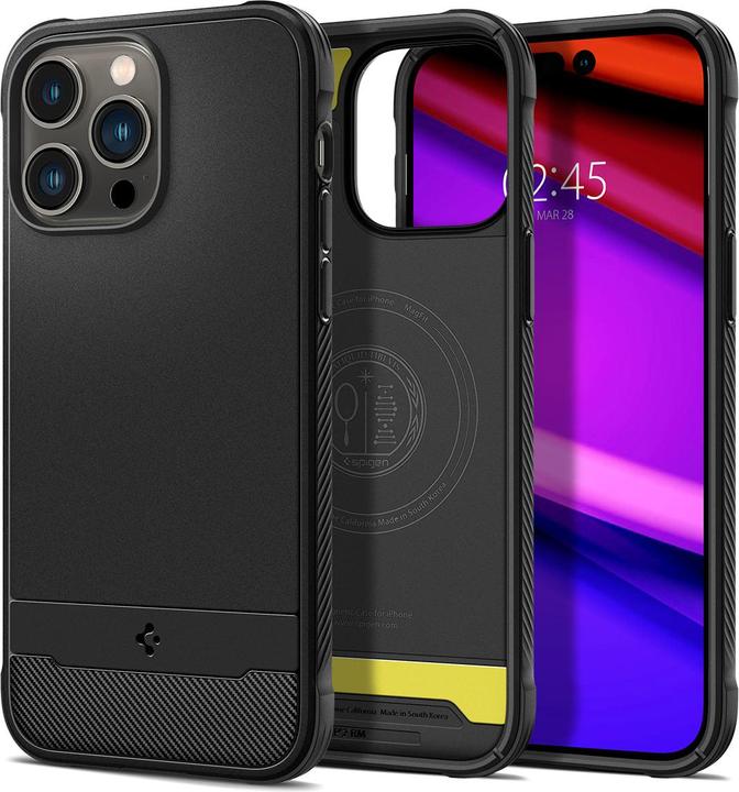 Actual product image Spigen Rugged Armor Mag Magsafe Iphone 14 Pro Matte Black (Apple iPhone 14 Pro)