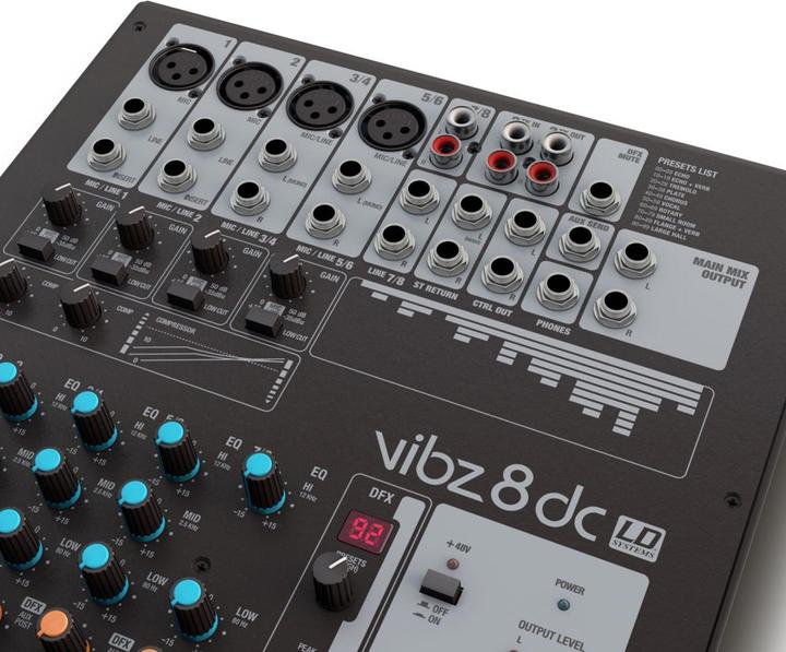 Produktbild LD Systems VIBZ 8 DC 8-Kanal Mischpult (Studio- und Livemixer)