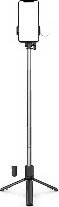 Actual product image Hurtel Selfie stick WR1YXS telescopic tripod 0.71m with round lamp - black