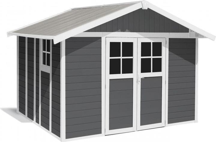 Image du produit Grosfillex Abri de jardin Deco H 11 XL 315 x 355,5 cm gris-blanc