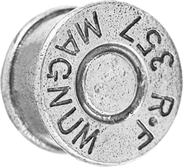 Star Piercing Flesh Plug silber Patronenhülse Magnum (Messing)