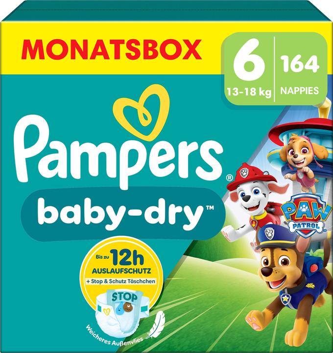 Produktbild Pampers Baby-Dry Paw Patrol Limited Edition (Gr. 6, Monatsbox, 164 Stück)