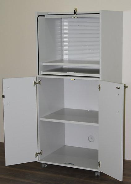 Actual product image eurokraft pro Computer cabinet with plastic roller shutter, mobile