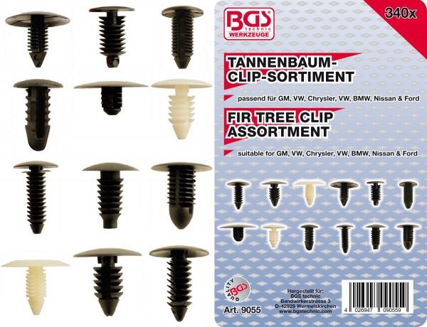 Produktbild BGS Tannenbaumclip-Sortiment für GM, VW, Chrysler, BMW, Nissan Ford 340-tlg.