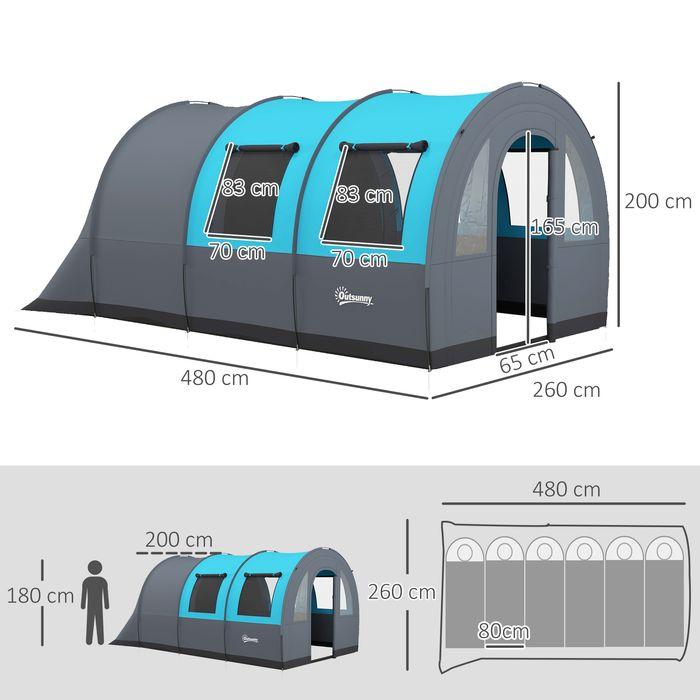 Immagine prodotto Swisshandel24 Tunnelzelt Campingzelt für 6 Personen, 2 Räume, 3000mm Wassersäule (Tenda a tunnel, 6 persone)