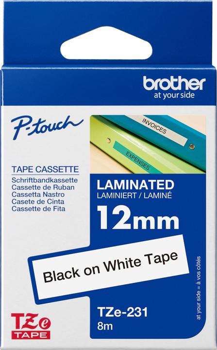 Actual product image Brother TZe-231 (1.20 cm, White, Black)
