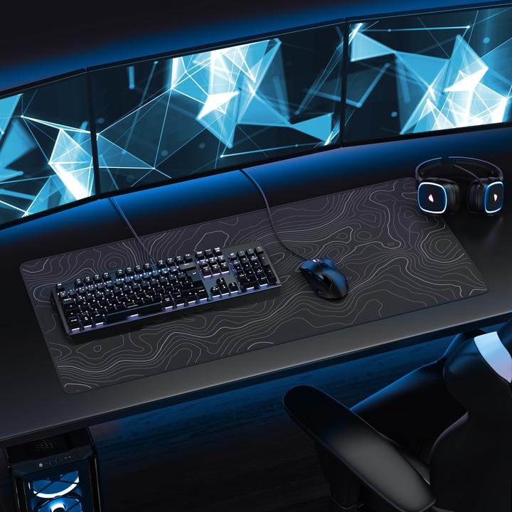 Image du produit Titanwolf Gaming Mauspad XXL, glattes Stoffgewebe, Speed Mausmatte 900 x 400 mm grosse Fläche, Topography (XXL)