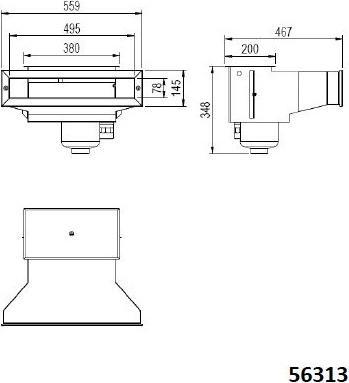 Produktbild Astral Pool Edelstahl-Skimmer mit schmaler Mündung 550 bis 500 für Beton- und Fliesenschwimmbad 56313 A-500