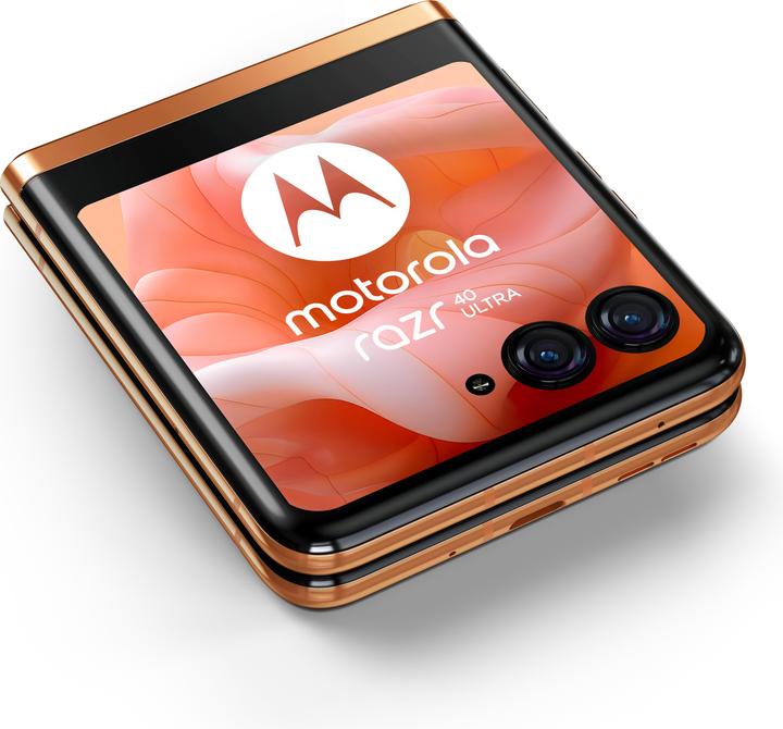 Actual product image Motorola Razr 40 Ultra Orange (256 GB, Peach Fuzz, 6.90", SIM + eSIM, 12.58 Mpx, 5G)