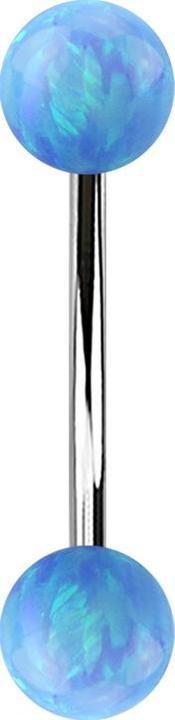 Immagine prodotto Star Piercing Micro banana argento con due sfere opale azzurro (senza ottone)