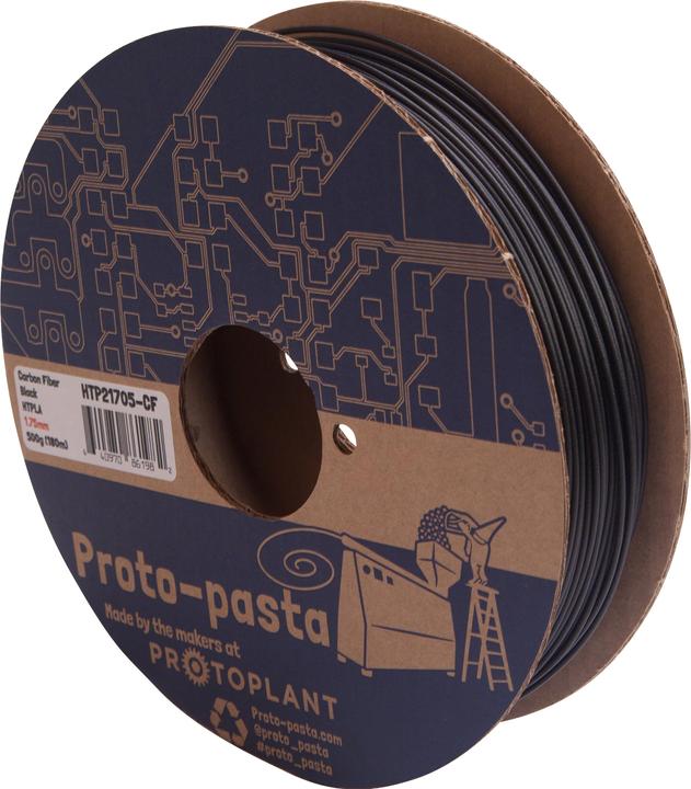 Immagine prodotto Proto-pasta Filamento fibra opaca HTPLA nero 1,75mm 500g (TPLA, 1.75 mm, 500 g, Nero)