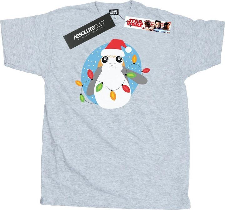 Star Wars The Last Jedi Porg Christmas Lights TShirt (M)