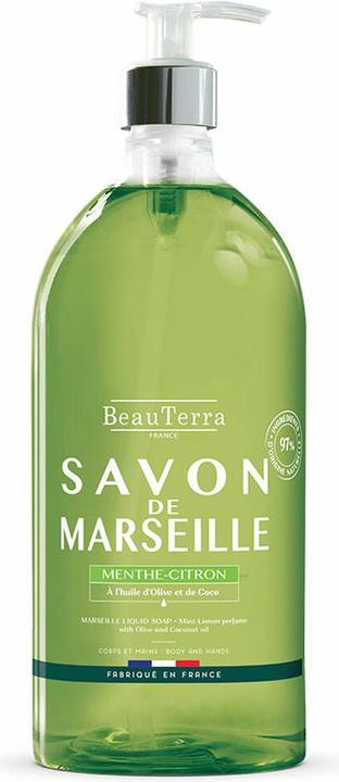 BeauTerra Flüssigseife Marseille Minze-Zitrone (Flüssigseife, 1000 ml)