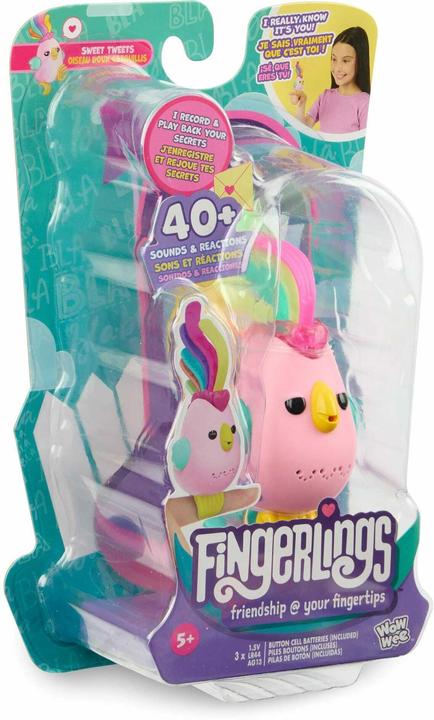Produktbild WowWee Fingerlings Sweet Tweets Interactive Bird: Debbie, Record & Play Secret Messages, 40+ Sounds & React (Multilingual)