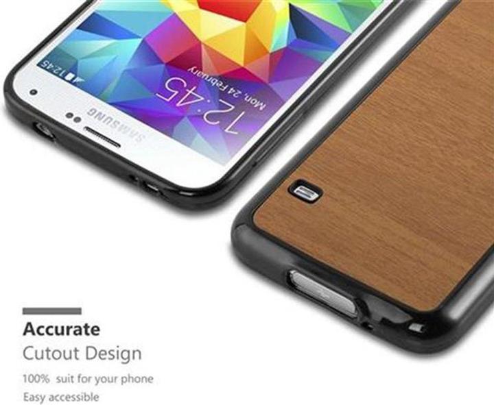 Produktbild Cadorabo TPU Wooden Cover (Samsung Galaxy S5, Samsung Galaxy S5 Neo)