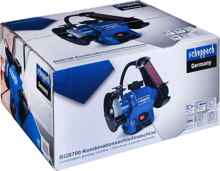 Actual product image Scheppach BGS700 Combination Grinder 230V 50Hz 250W (Belt sanders, 370 W)