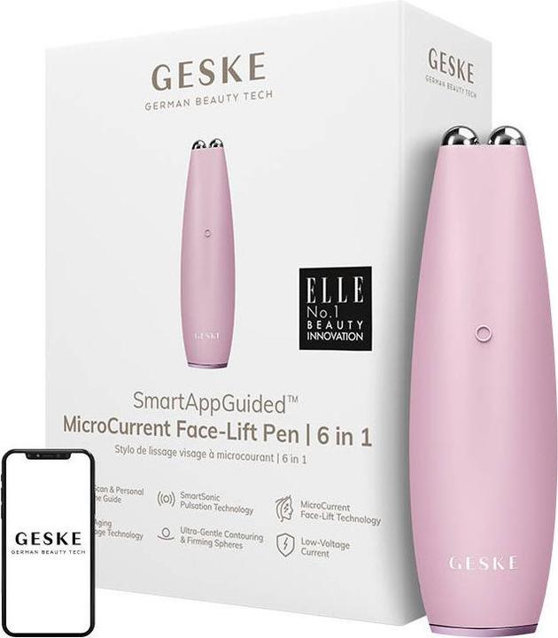 Image du produit Konjac Sponge Urządzenie do mikroprądowego liftingu twarzy 6w1 Geske z Aplikacją (różowy)