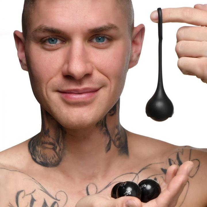 Actual product image Master Series Cock Dangler Silicone Penis Strap with Weights (3.60 cm)