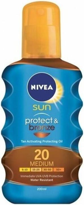 NIVEA Sun Protect & Bronze Oil Spray (Sonnenspray, SPF 20, 200 ml, 500 g)