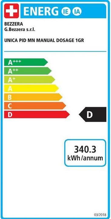 Label énergétique Bezzera Unica PID