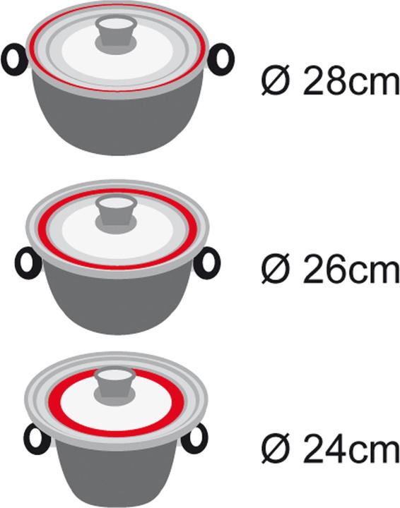 Actual product image Stoneline Universal glass lid with silicone rim, for 24/26/28 cm |black (Plastic)