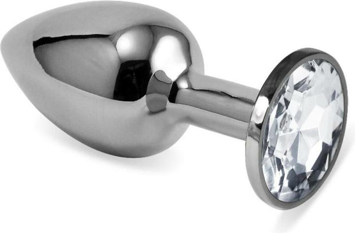 Produktbild Lovetoy Butt Plug Silber Rosebud Classic mit klarem Schmuckstück Grösse S